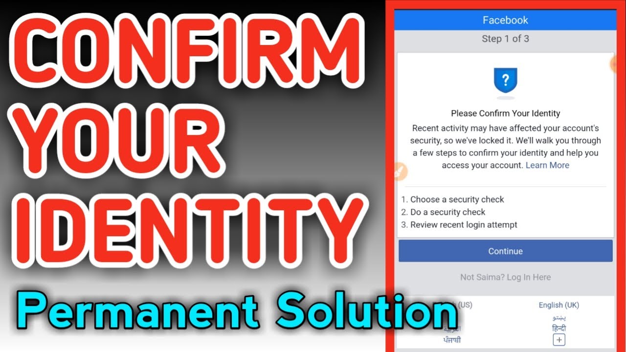 Confirm your identity facebook permanent solution 2021 || Confirm your identity problem solve