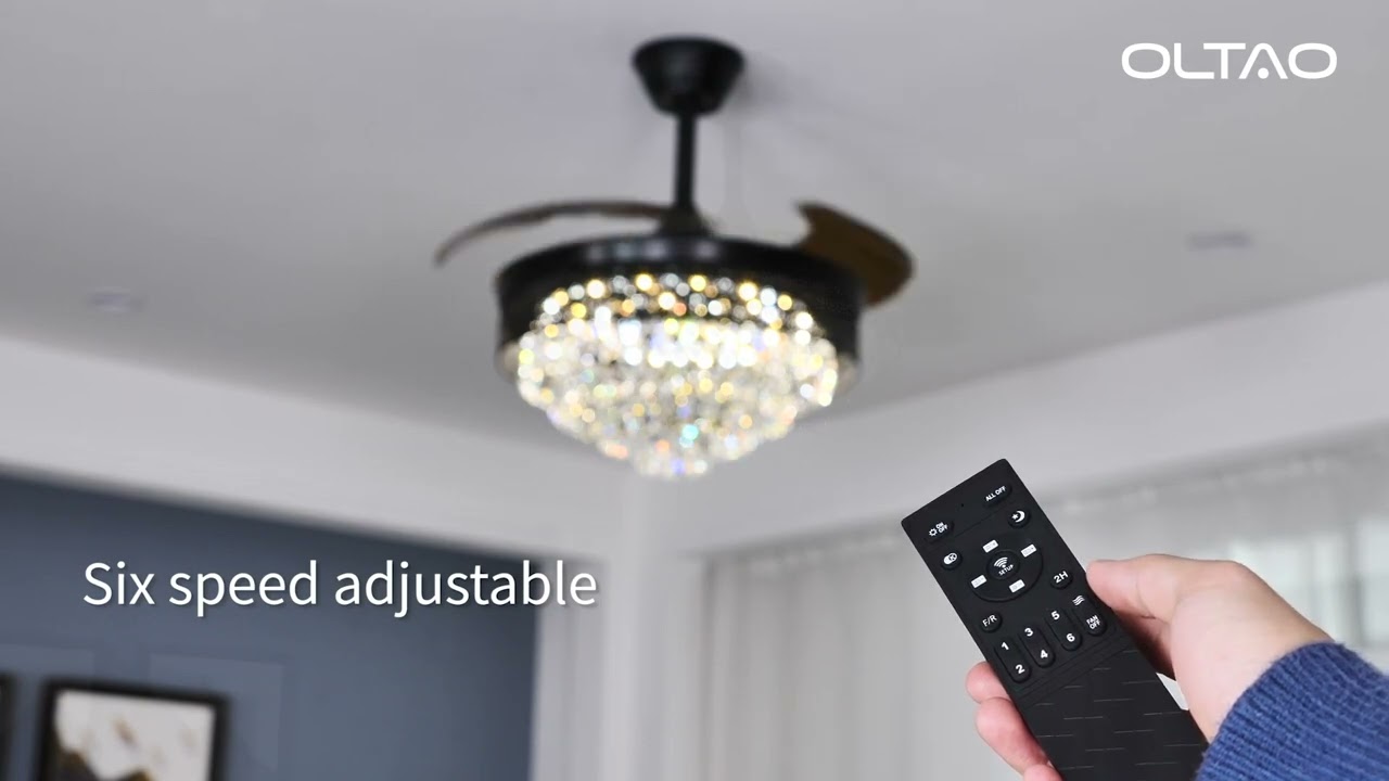 Oltao Mighty Chandelier Fan with stepless dimming LED