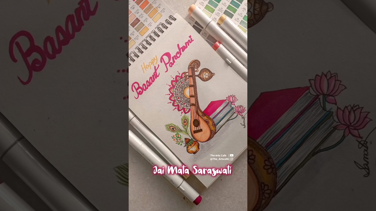 Basant Panchami mandala art😍💖|| Saraswati Mata Drawing 