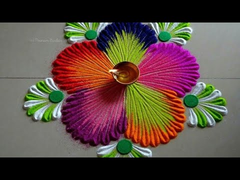 Diwali Special Rangoli 2019 || इस दिवाली पर इस तरह की रंगोली बनाए || Simple And Easy Rangoli designer suits online