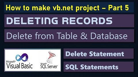 Deleting records from the table | sql Delete Statement | Microsoft Vb.net Project Part 5  #highblix