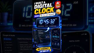 I Built a Digital Clock App with Google AI Studio in Minutes! 🤯 #googleaistudio #trending #ai