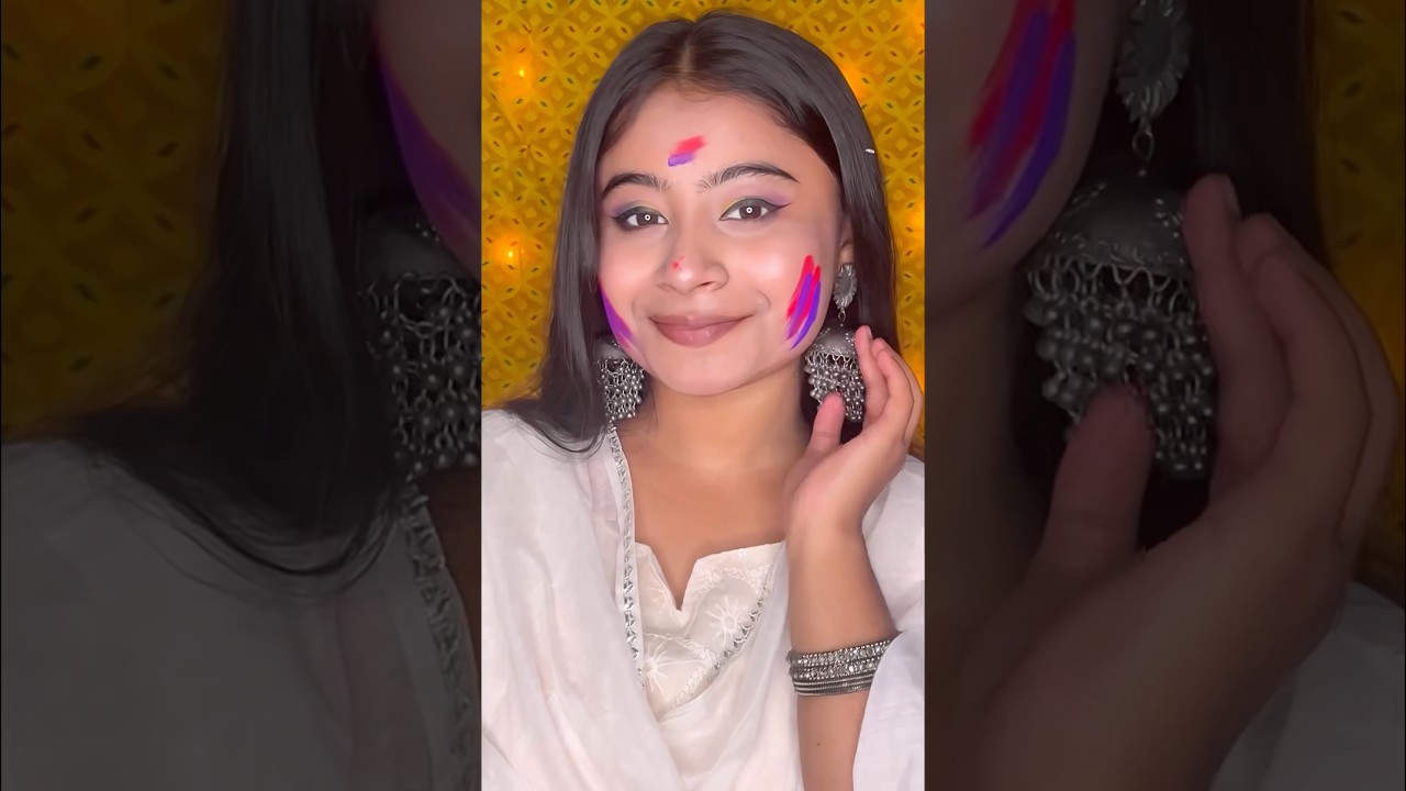 Holi makeup tutorial || Holi makeup look for saree || 