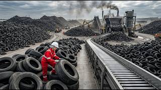 How Rubberized Asphalt Is Made From Millions Of Old Tires Inside Massive Recycling Factory