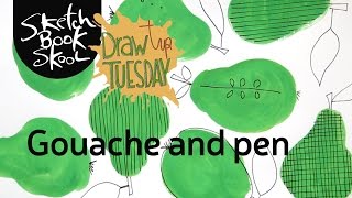 Draw Tip Tuesday - Gouache and Pen