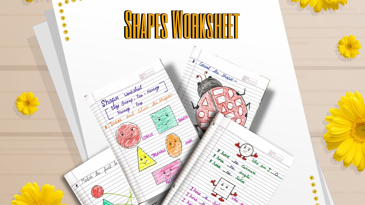 Shapes worksheet (Play group, Pre-nursery, Nursery, Prep) 
