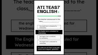 Ati Teas 7 English Quiz