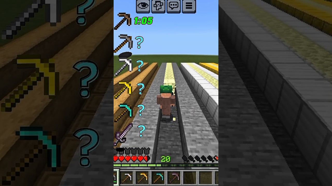 All Pickaxes speed test in Minecraft game 