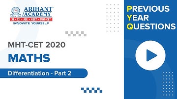 Previous Year Questions (PYQs) - MHT-CET 2020 - Maths - Differentiation - Part II