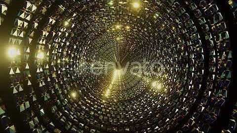 Luxury In Gold Chain Tunnel 04 4K | Motion Graphics - Envato elements