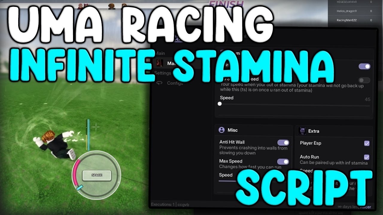 [UPDATE] Uma Racing OP Script Infinite Stamina And Max Speed - Roblox ...