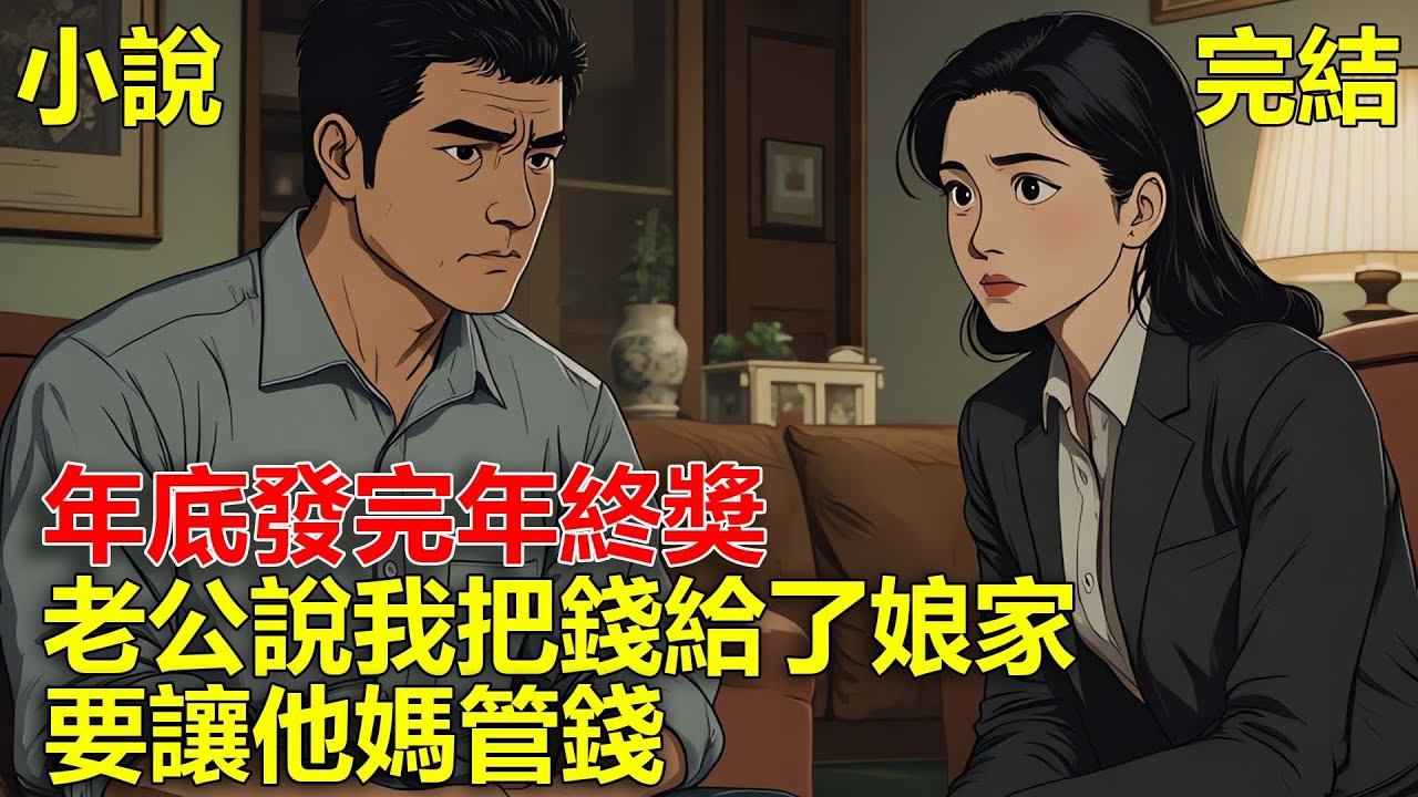 年底發完年終獎，老公問我存了多少錢，我說一分沒有，老公說我把錢給了娘家，要讓他媽管錢！