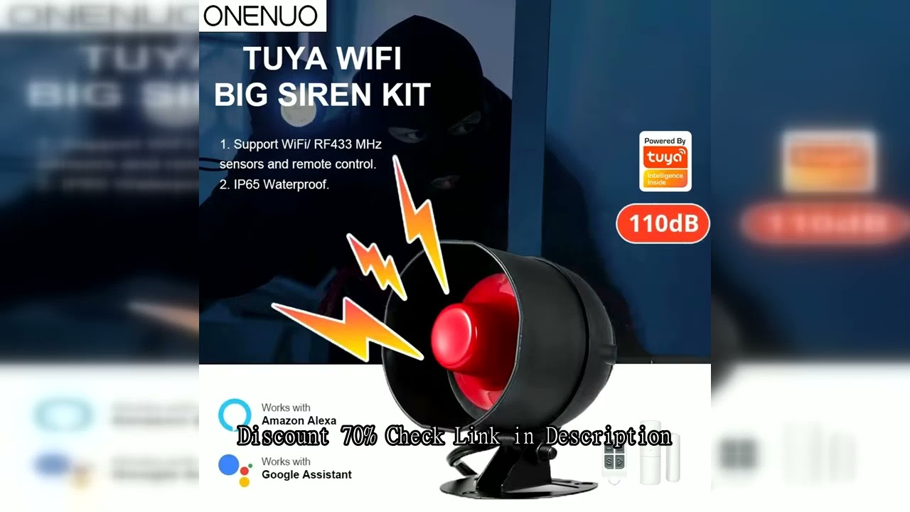 Tuya WiFi Siren Alarm System Wireless Loud Sound Alert Siren Kit Smart Life Siren Compatible With Al