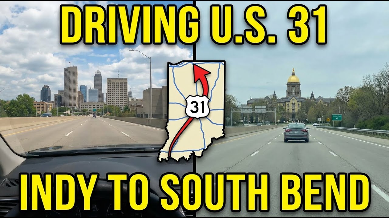 Driving on U.S. 31 from Indianapolis to South Bend, Indiana