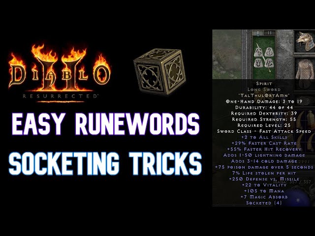 Diablo 2 Tips On Early Runewords And