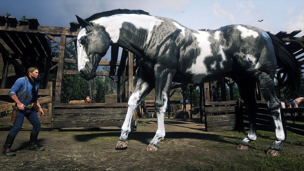 Arthur Morgan Rescues a Huge American Paint Horse at O'Driscoll Ranch | RDR2