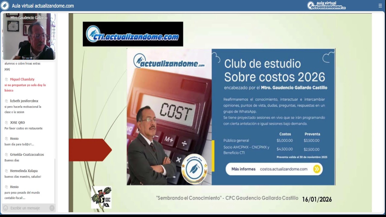 Sembrando el Conocimiento – Taller de Costos 2da. Temporada