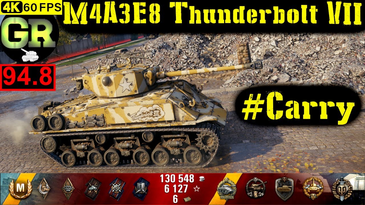 95_World of Tanks M4A3E8 Thunderbolt VII WoT Replay - 9 Kills 3.6K DMG(Patch 1.5.0)
