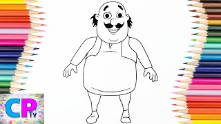 Motu Patlu Coloring Pages , Straight Pose of Motu Patlu ,Drawing Picture screenshot 2