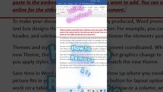 Remove All Effects using Keyboard Shortcut | Remove All Formats in MS Word | #shorts
