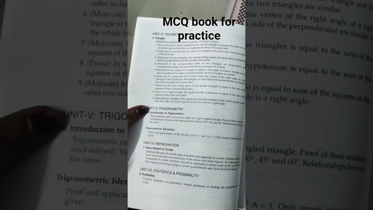 MCQ practice book for tgt math