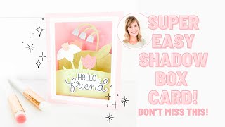 A Super Easy Shadow Box Card that Fits In An Envelope! | Easy 3D Card for Beginners