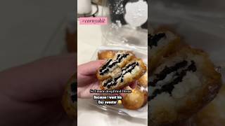 Deep fried Oreos 🥰 #food #desert #deepfried #couples #corny