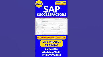 SAP SuccessFactors LMS Training Online Tutorial Class 59 16th Dec 2025 #sapsuccessfactorstraining