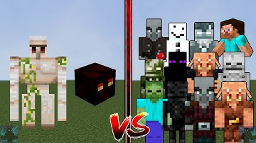 IRON GOLEM + MAGMA CUBE vs ALL MOBS | Minecraft PE | Mob Battle