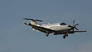 Pilatus PC12 F-HGET landing at Zurich Airport