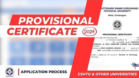 Step-by-Step: How to Get Your Provisional Certificate in 2024 #CSVTU #ProvisionalCertificate