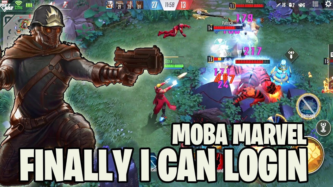 Finally I CAN LOGIN! MOBA MARVEL SUPER WAR GAMEPLAY
