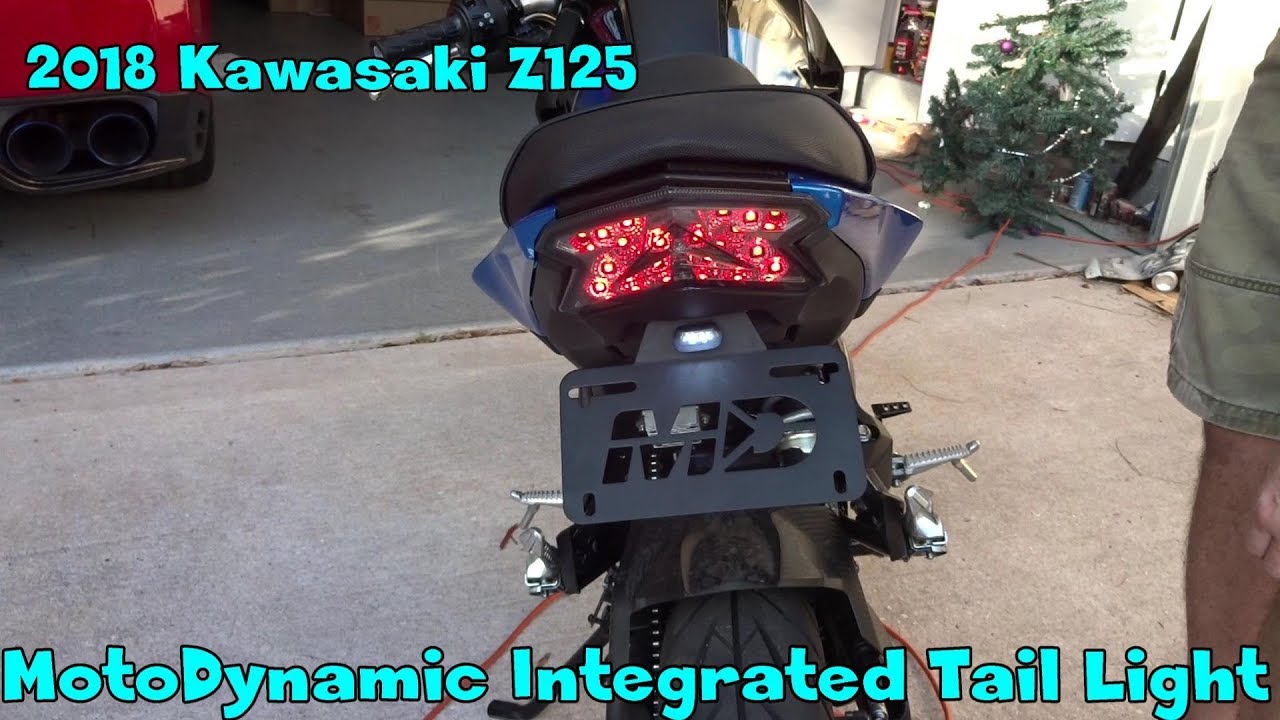 Motodynamic Integrated Tail Light Install on a 2018 Kawasaki Z125 KRT Edition YouTube