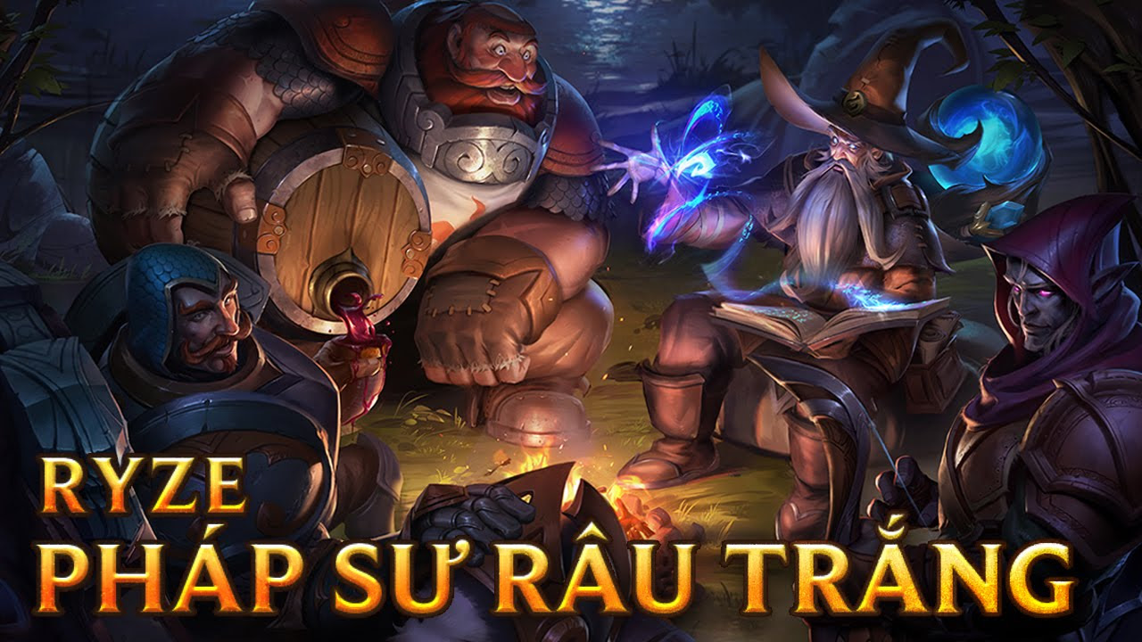 Ryze Pháp Sư Râu Trắng - Ryze Whitebeard - Skins lol - youtube