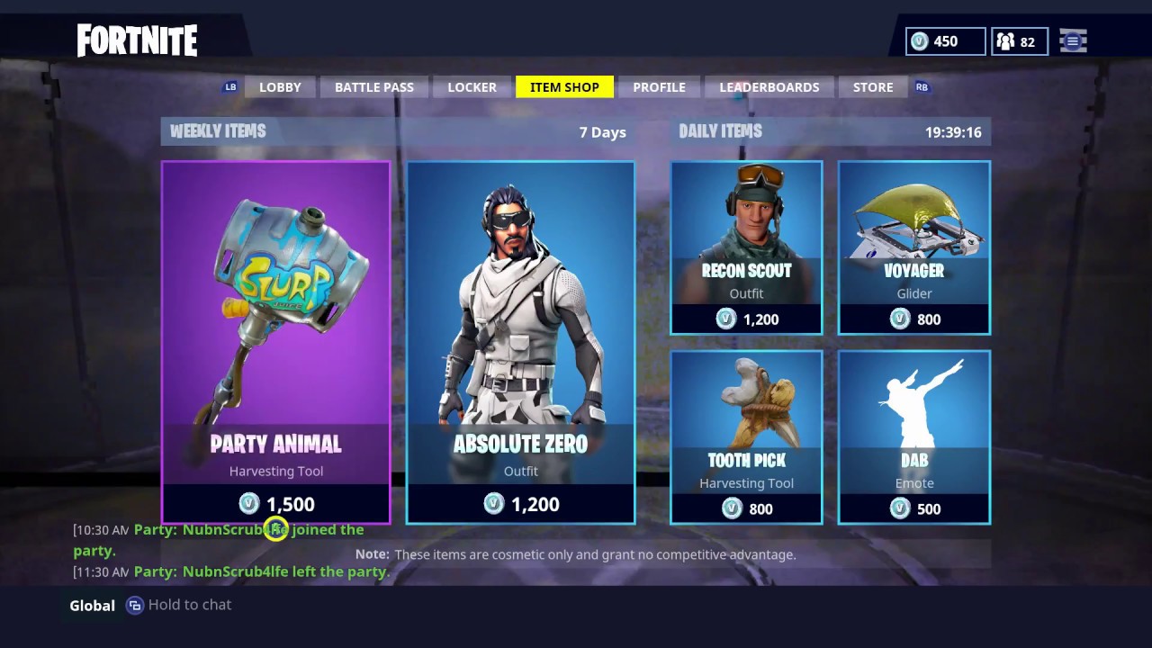 Party Animal Weekly Item Shop In Fortnite Battle Royale January - weekly item shop in fortnite battle royale january 6th 2018