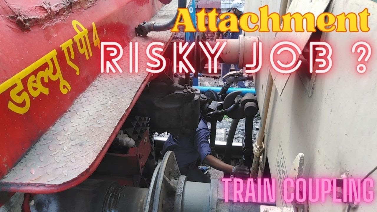 Train Coupling - Dangerous Job🚉Train Coupling at Junction 🚆 Engine connecting to a Train 🚉 
