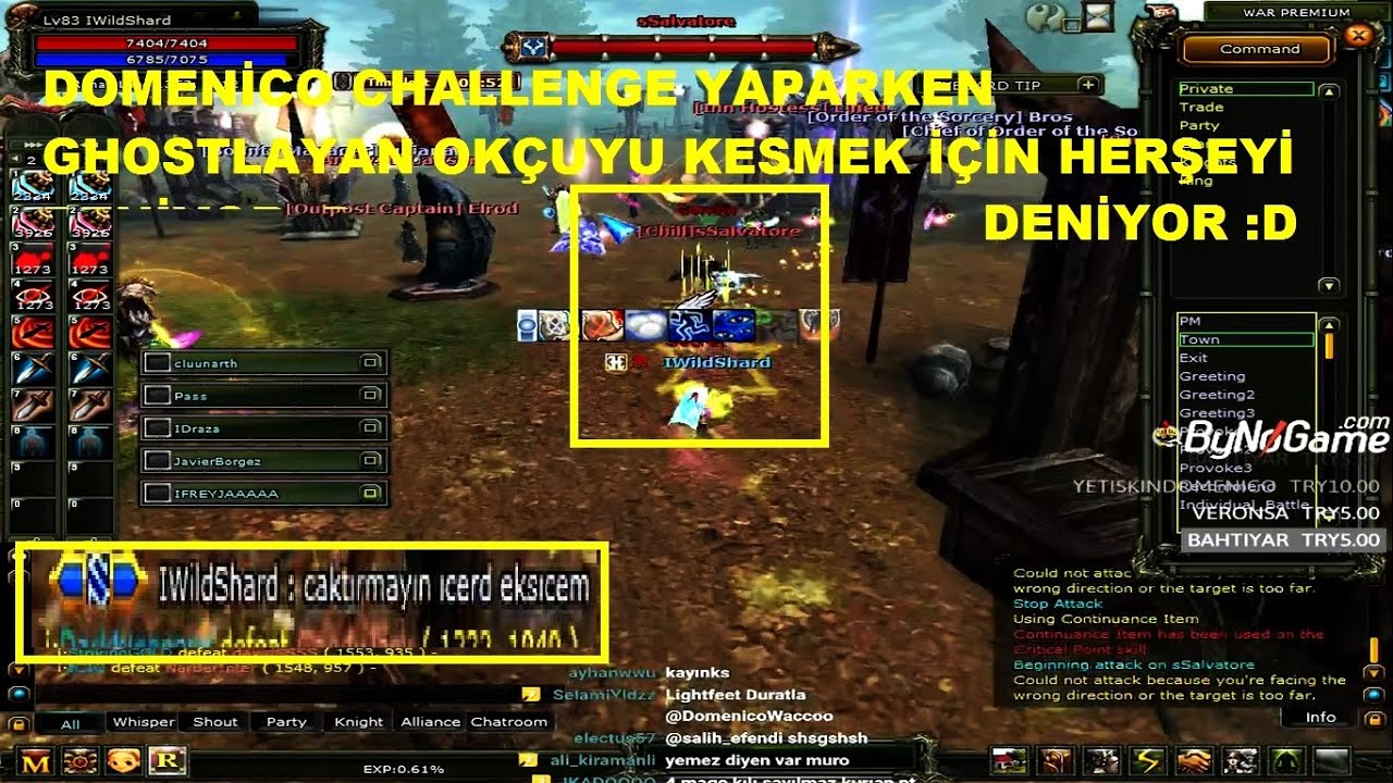Domenico Pk' da Ghostlanıyor :D Okçu Deli Ediyor Onu Kesmek İçin Herşeyi Deniyor :D  - Knight Online