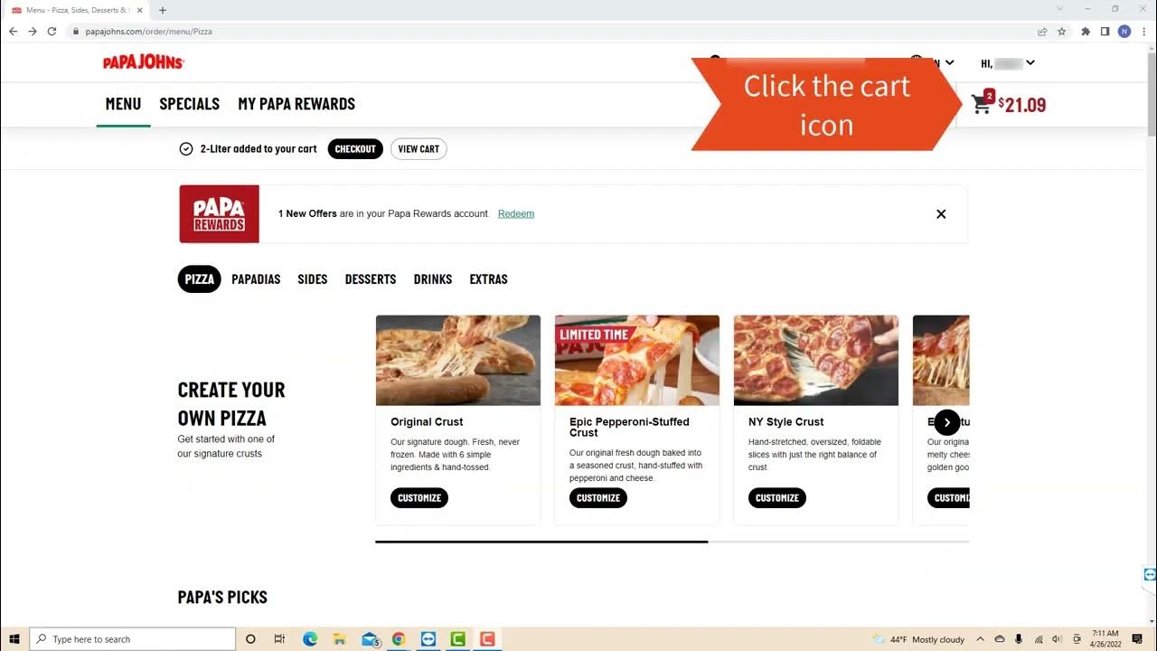 How To Cancel Papa Johns Order Online How to Place an Order on Papa John's Online - YouTube