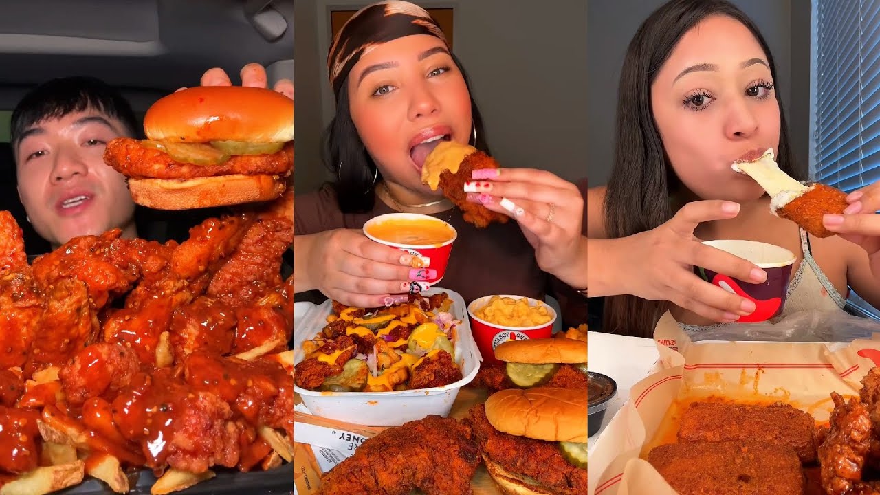 Подборка TIKTOK Mukbang | Wingstop, Dave's Hot Chicken, Chili's, In-N-Out и другие!