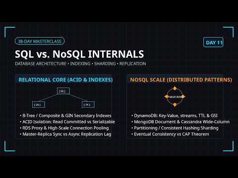 Day 11: SQL vs. NoSQL: Indexing, Sharding, Replication & ACID Isolation | System Design Masterclass