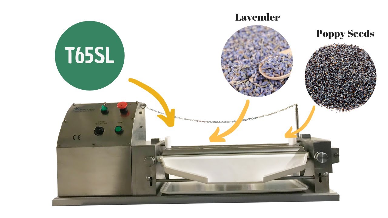 Grinding Lavender & Poppy Seeds for topicals on a Three Roll Mill T65SL