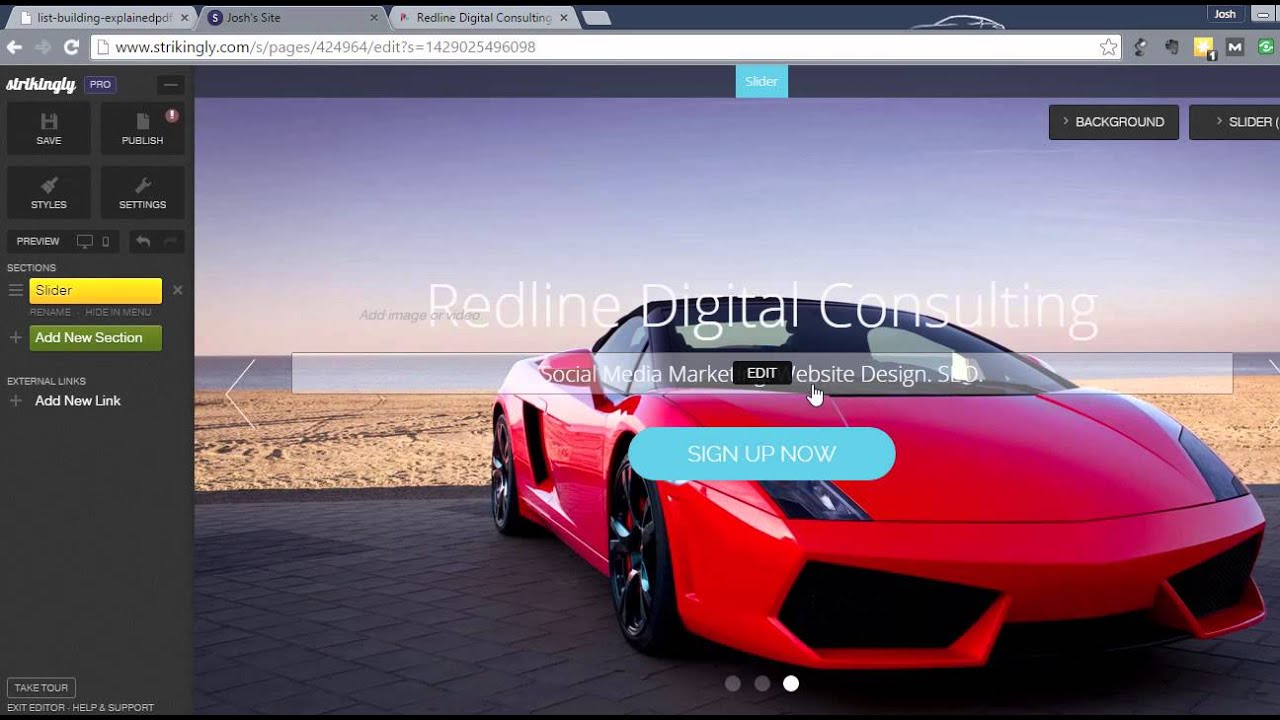 Adding a Cover Photo to Your Strikingly Website