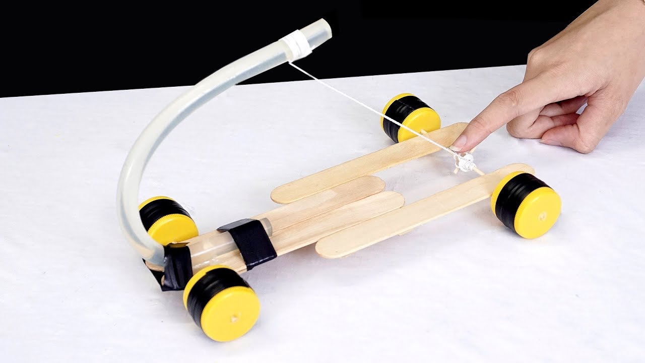 How to make a simple car with hot glue sticks YouTube