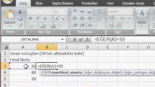 Excelde Eğer Formülünü Kullanma