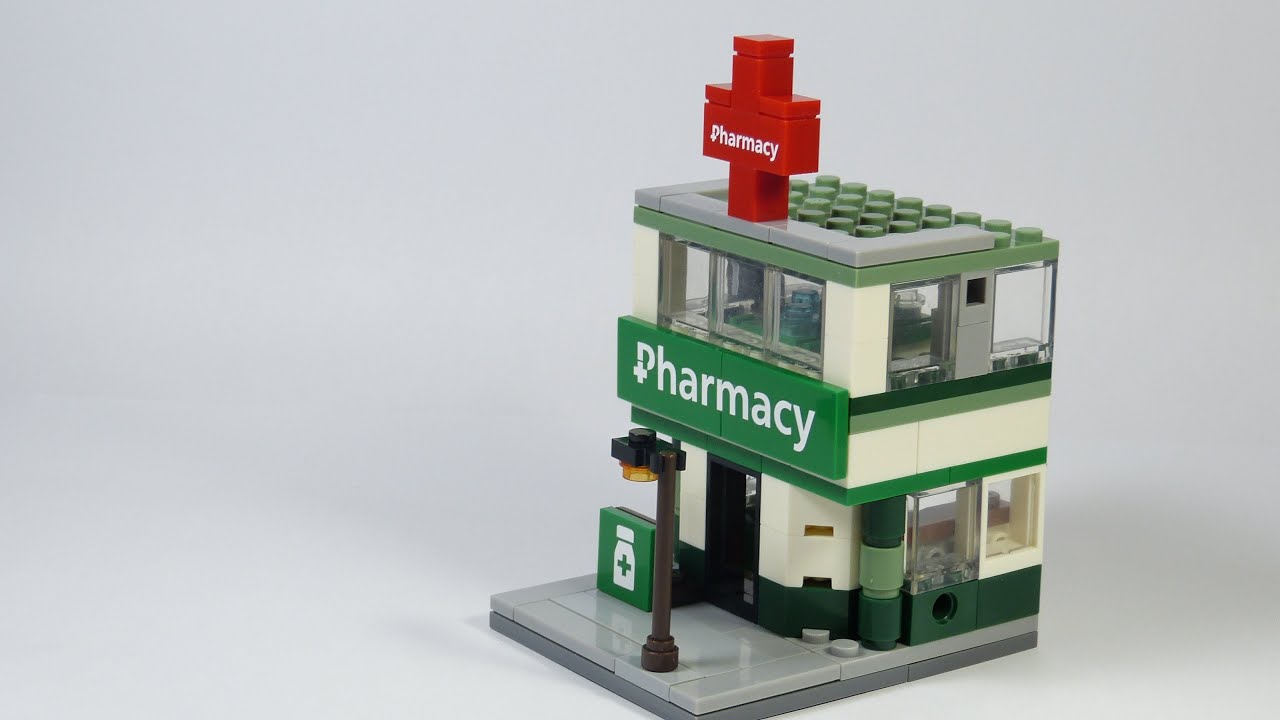 lego pharmacy (tutorial) كيف تصنع صيدلية بالليغو - YouTube