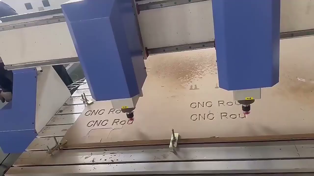 Woodworking Carving Machine with 2 Pcs Sindles Rotary Axis Cnc Router Machine Suitable