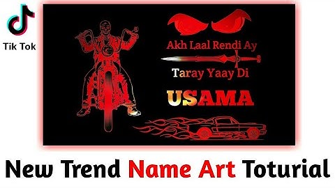Viral Tiktok Name Art Toturial | Viral Kinemaster Name Art Editing | Tiktok New Trend | Usama Rajput