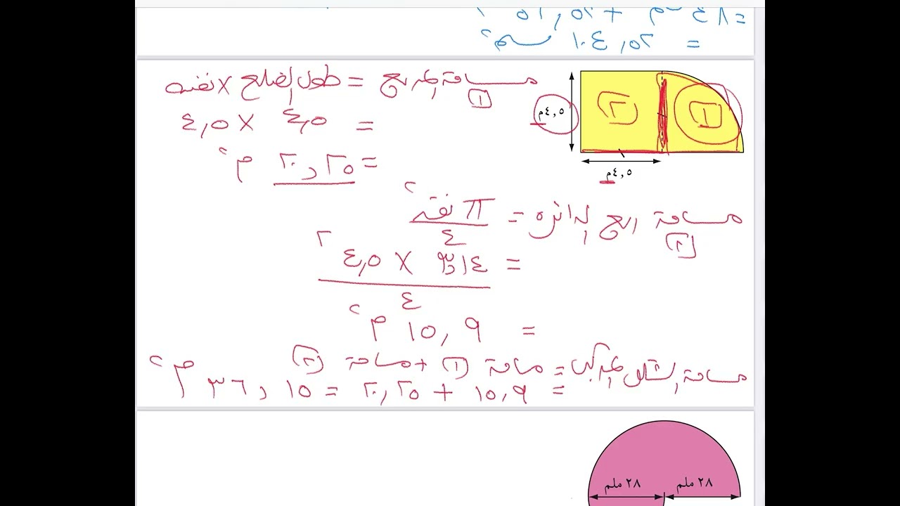 درس حل مسائل الدائرة للصف الثامن للأستاذة فاطمة السعيدية