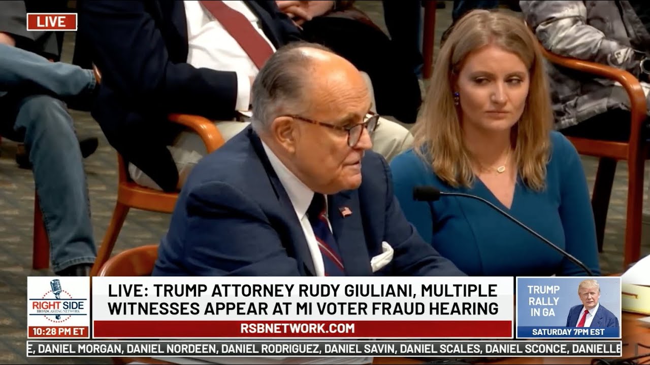 Rudy Giuliani Answers Questions from State Legislature At Michigan  Voter Fraud Hearing