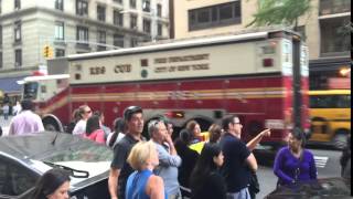 TEMPORARILY ACTIVATED FDNY RESCUE 6 PATROLLING DURING POPE FRANCIS CENTRAL PARK PROCESSION IN NYC.